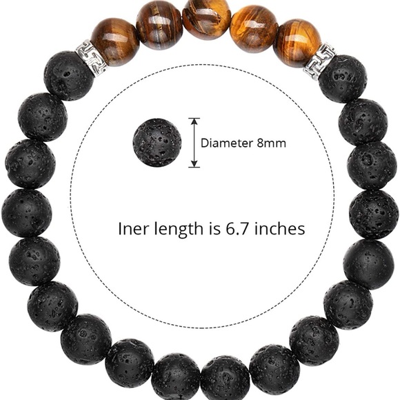 NEW Chakra Turquoise Essential Oil Diffuser Bracelet White Natural Lava stone - Picture 7 of 7